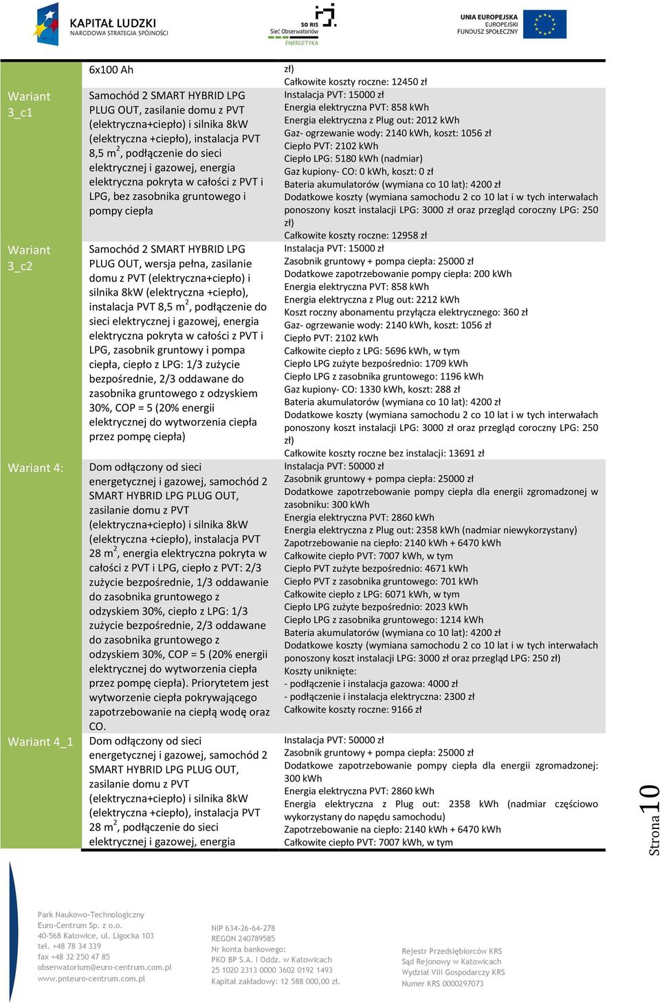 (elektryczna+ciepło) i silnika 8kW (elektryczna +ciepło), instalacja PVT 8,5 m 2, podłączenie do sieci elektrycznej i gazowej, energia elektryczna pokryta w całości z PVT i LPG, zasobnik gruntowy i