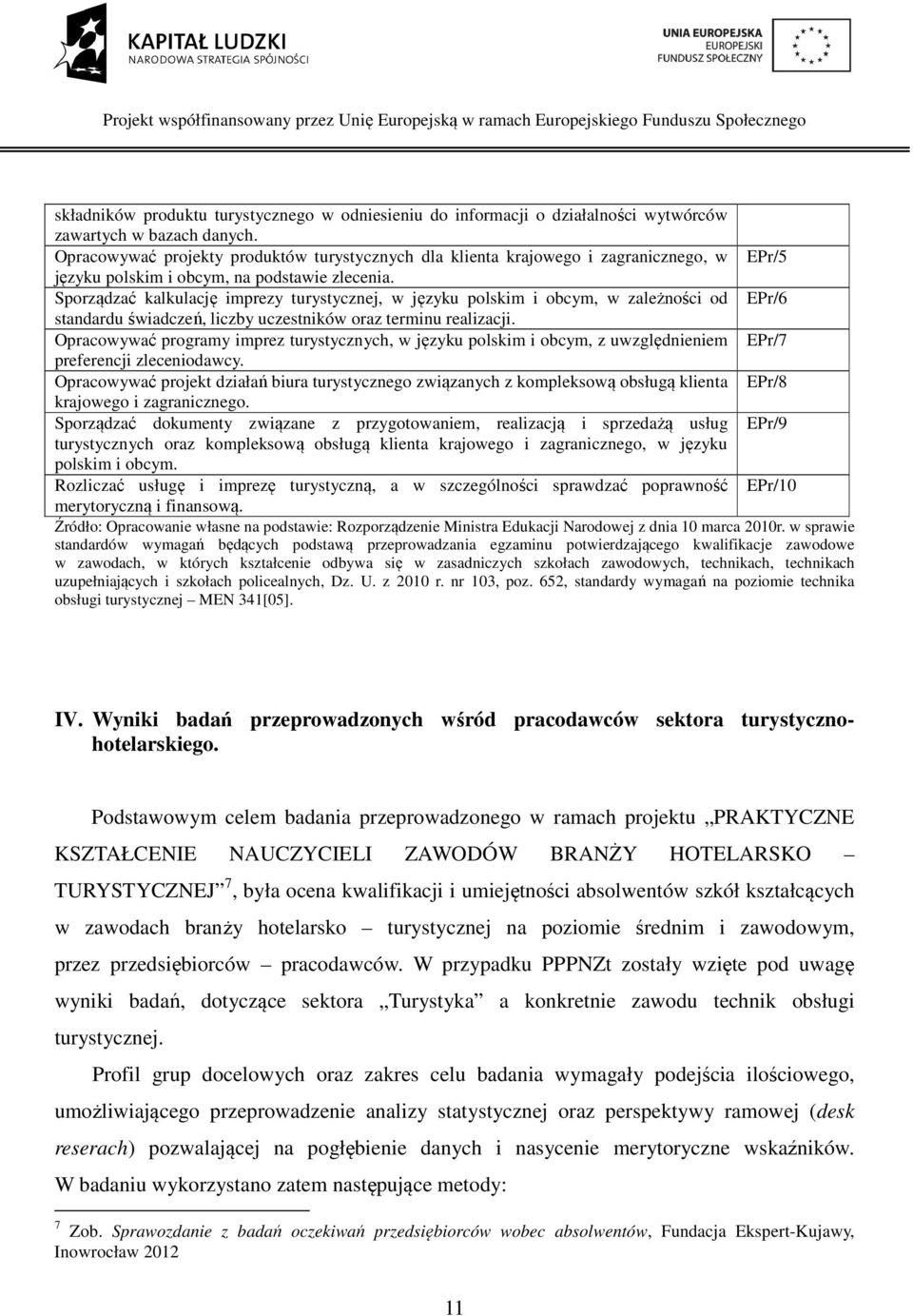 Sporządzać kalkulację imprezy turystycznej, w języku polskim i obcym, w zależności od EPr/6 standardu świadczeń, liczby uczestników oraz terminu realizacji.