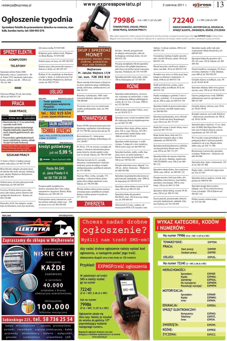 SZUKAM PRACY) 2 + VAT; 2,46 zł z VAT NIERUCHOMOŚCI, MOTORYZACJA, EDUKACJA, SPRZĘT ELEKTR.