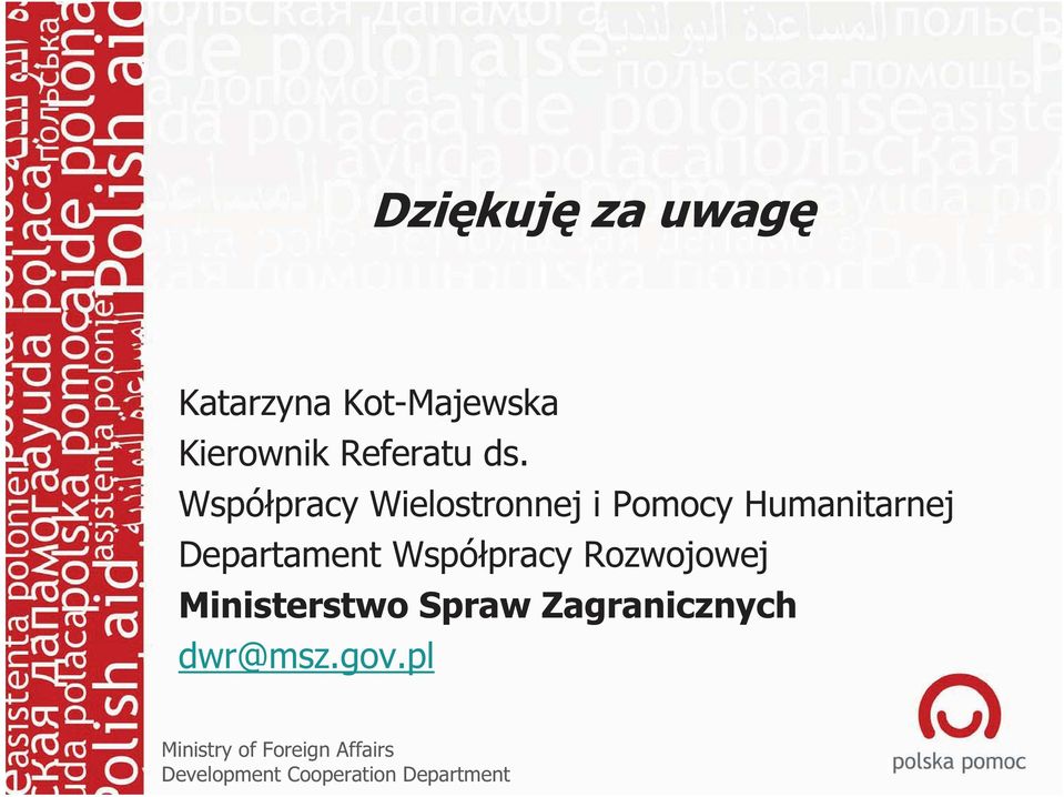 Współpracy Wielostronnej i Pomocy Humanitarnej