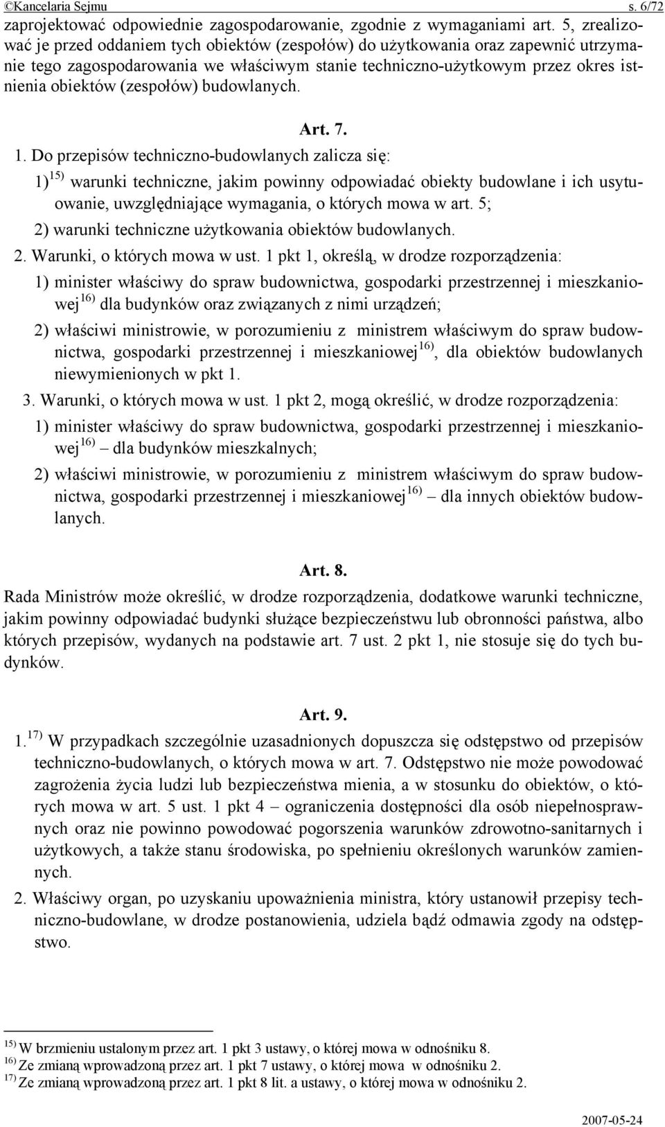 (zespołów) budowlanych. Art. 7. 1.
