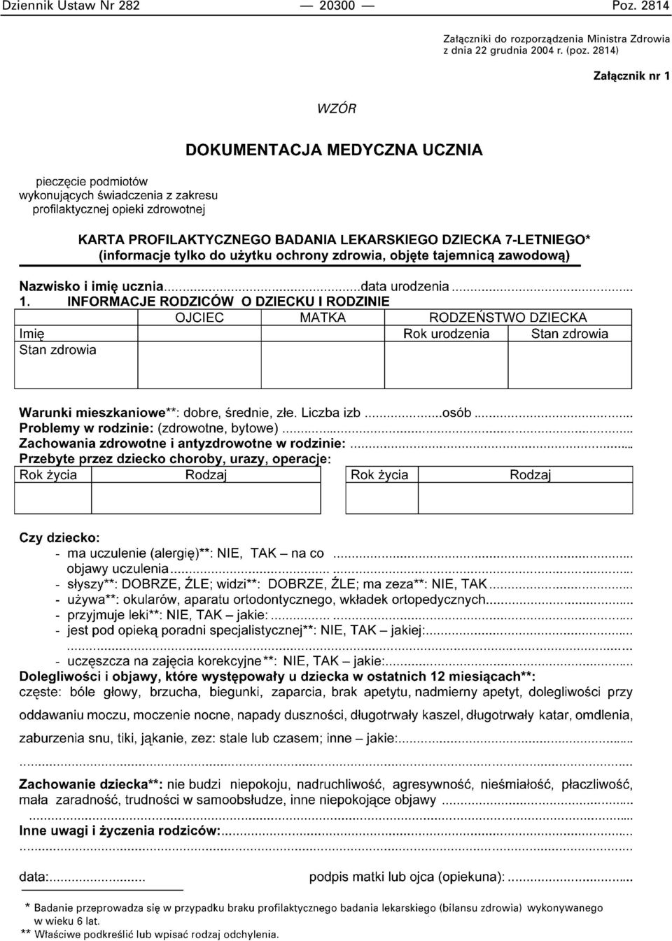 Ministra Zdrowia z dnia 22 grudnia
