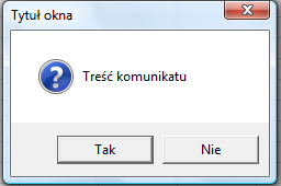 Podstawa teoretyczna 1. Komenda MsgBox( "Treść komunikatu", Przyciski, "Tytuł okna ), Pozwala zaprojektować wygląd okna, w zależności od tego jaką liczbę zawiera parametr Przyciski.