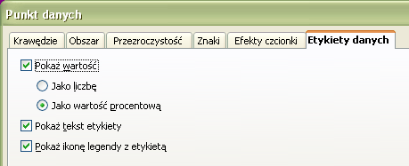 Edycja wykresu Modyfikacja danych Zmiana koloru wykresu w tym przeźroczystości Zmiana typu wykresu np.