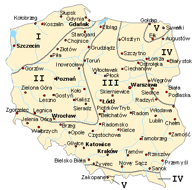 Rysunek 6. Podział Polski na strefy klimatyczne Źródło: PN-EN 12831:2006. Instalacje ogrzewcze w budynkach - Metoda obliczania projektowego obciążenia cieplnego 3.2. Stan środowiska na obszarach objętych potencjalnym znaczącym oddziaływaniem 3.