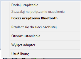 należy wybrać opcję DODAJ URZĄDZENIE Komputer wyszuka wszystkie urządzenia Bluetooth
