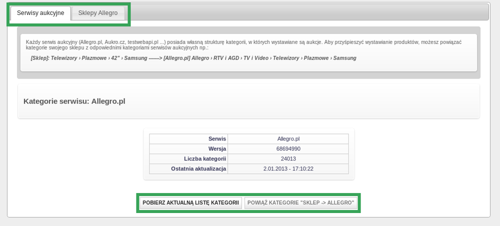 KATEGORIE Każdy serwis aukcyjny (Allegro.pl, Aukro.cz, testwebapi.pl...) posiada własną strukturę kategorii, w których wystawiane są aukcje.