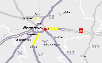 S17 Warszawa (w. Zakręt) Warszawa (w. Lubelska) 1. S17 Warszawa (w. Zakręt) Warszawa (A2) Długość: 2,5 km 2. S17 w. Lubelska Długość: 2 km 3.