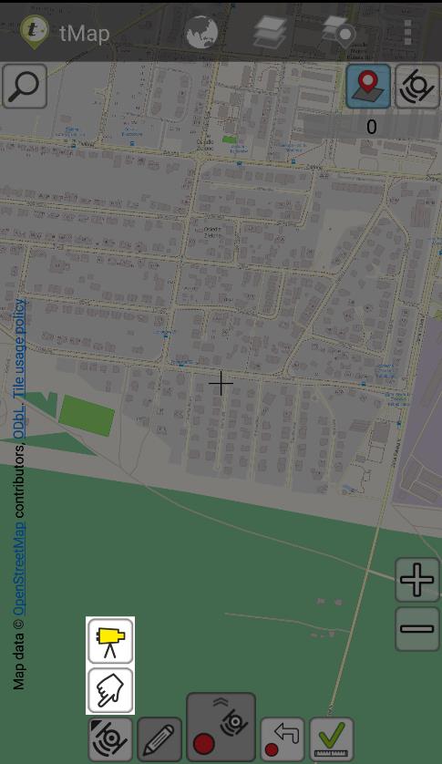 3.5.2 Tryb pomiaru (ręczny, GPS, dalmierz) Po wybraniu warstwy pomiarowej, narzędzia dodawania obiektów pomiarowych
