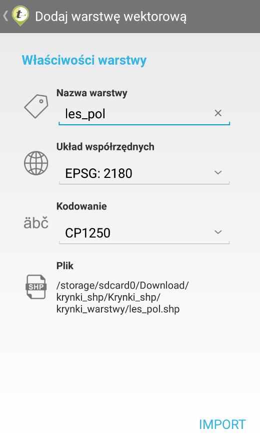 Wybrana warstwa zostanie