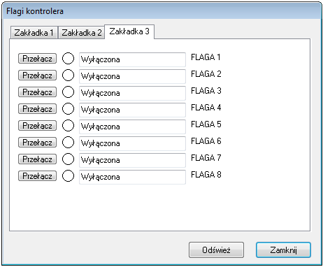 TAMPER ŚWIATŁO Rys. 10 Flagi kontrolera PR821-CH Tabela 5.