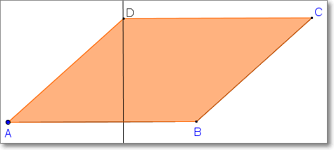 9. Wybieramy narzędzie Przecięcie dwóch obiektów, klikamy punkt przecięcia okręgu z prostą równoległą do AB, przechodząca przez C. Punkt nazywa się D. 10.