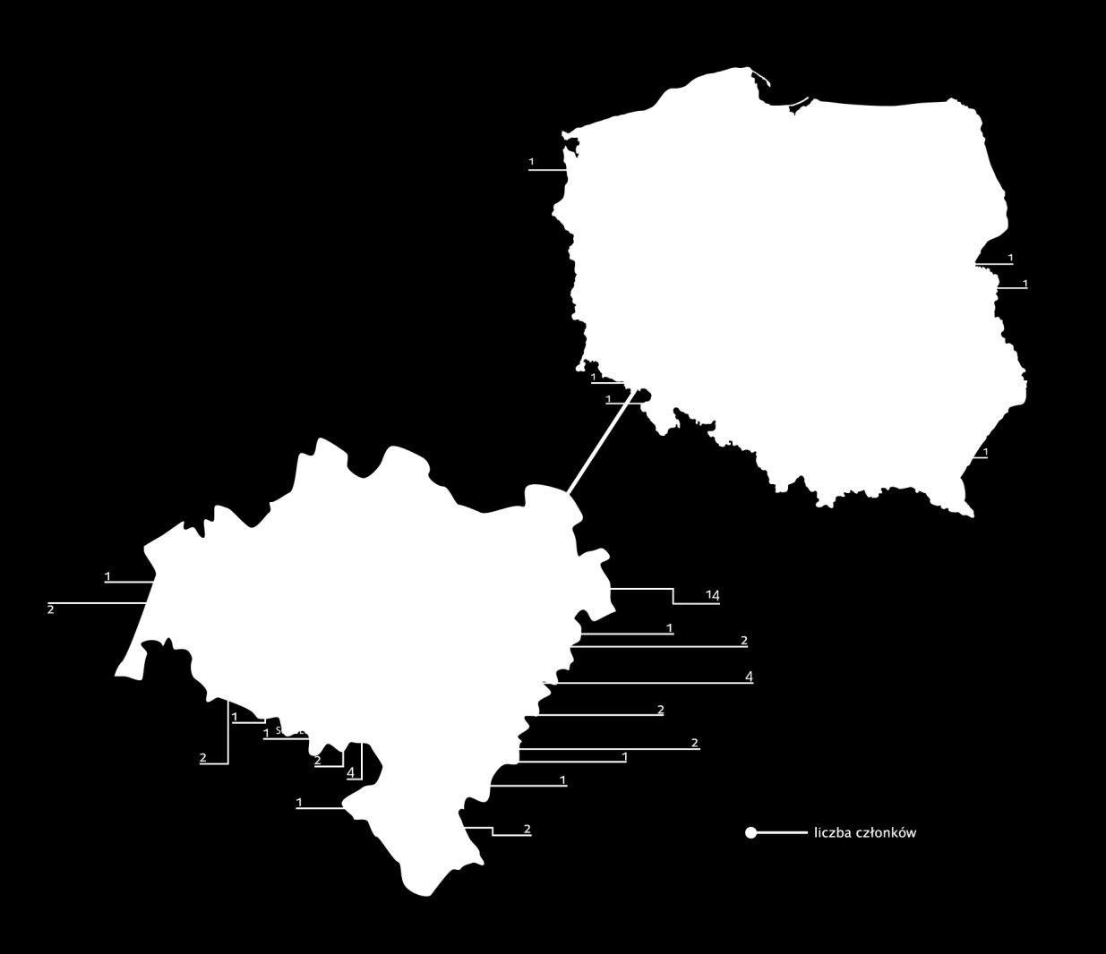 50 członków, obszary działania to województwa: dolnośląskie,