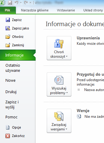 1 Użycie aplikacji 1.1 Praca z arkuszami kalkulacyjnymi 1.1.1 Otwieranie, zamykanie aplikacji.