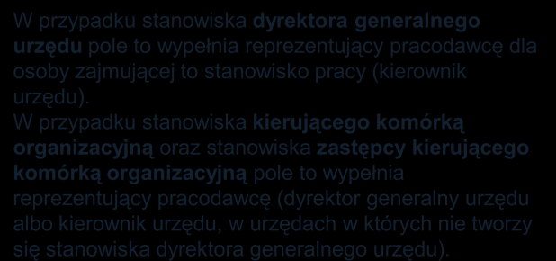Konstrukcja formularza opisu wyższego stanowiska w służbie cywilnej 5. MIEJSCE STANOWISKA PRACY W STRUKTURZE ORGANIZACYJNEJ URZĘDU 5.1. STANOWISKA NADZORUJĄCE: POŚREDNIO BEZPOŚREDNIO 5.2.