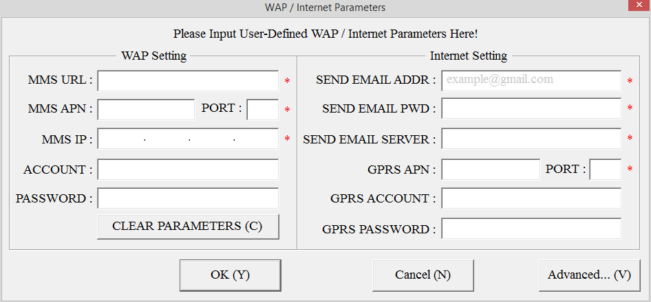 6.1 Ustawienia parametrów wysyłania MMS Z menu programu wybierz opcję Others... a następnie kliknij w przycisk Check WAP / Internet Parameters.