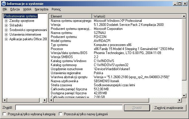 Diagnoza parametrów systemu