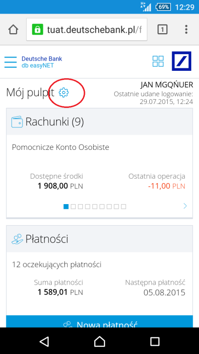 Pamiętaj! Posiadasz takie samo hasło do obydwu wersji interfejsu graficznego, dlatego czterokrotne wprowadzenie błędnego hasła spowoduje zablokowanie obu serwisów.