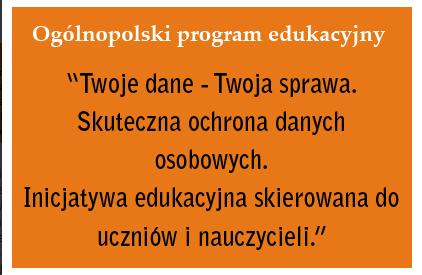 Program edukacyjny Twoje dane twoja