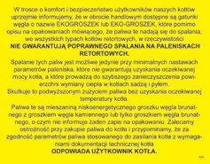 !! Pamiętaj o przełączeniu kotła w TRYB PRACY AUTOMATYCZNEJ po spalaniu w górnej komorze kotła Pozostawienie Regulatora w trybie pracy ręcznej powoduje zatrzymanie pracy podajnika Podczas pracy kotła