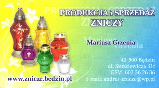 Firma Handlowa ANDRUS Zakład Produkcji Zniczy ul. Sienkiewicza 31f tel: 602 362 636 5% zniżki na cały asortyment. Centrum Dentystyczno Lekarskie PROMEDICA ul.