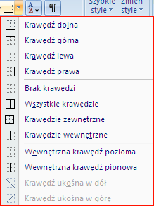 WCIĘCIE Przyciski Zmniejsz wcięcie/zwiększ wcięcie umożliwiają regulację wcięcia całego akapitu. Można odpowiednio zwiększyć lub zmniejszyć wcięcie całego akapitu o cały krok- wartość tabulatora.