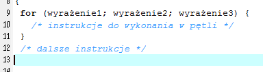 Referencja języka: pętle Instrukcja while: Pętla for: Wszystkie uwagi co do instrukcji