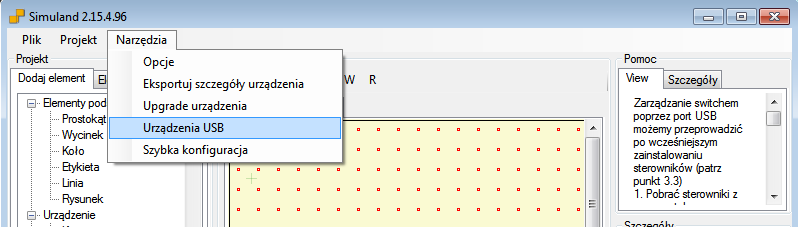 8.2.6 Wybrać port COM nadany przez System i nacisnąć przycisk Konfiguracja 8.2.7 Wpisz domyślne hasło metel 8.2.8 Następnie postępować zgodnie opisem Konfiguracja On-line(8.1.6) 8.