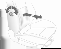 Fotele, elementy bezpieczeństwa 55 Regulacja wysokości siedziska fotela Regulacja nachylenia fotela Podparcie odcinka lędźwiowego Ustawić siedzisko na odpowiedniej wysokości, przemieszczając