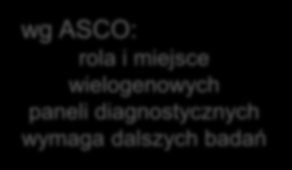 W poszukiwaniu optymalnej strategii diagnostycznej stanowisko ASCO ASCO rekomenduje badanie genów o ustalonym znaczeniu klinicznym u pacjentów z podejrzeniem