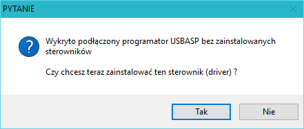 Podstawowe informacje 5 Instalacja sterowników do programatora ATB-USBasp Jeśli w systemie Windows nie było wcześniej zainstalowanych sterowników do programatora USBasp, wtedy dzięki programowi