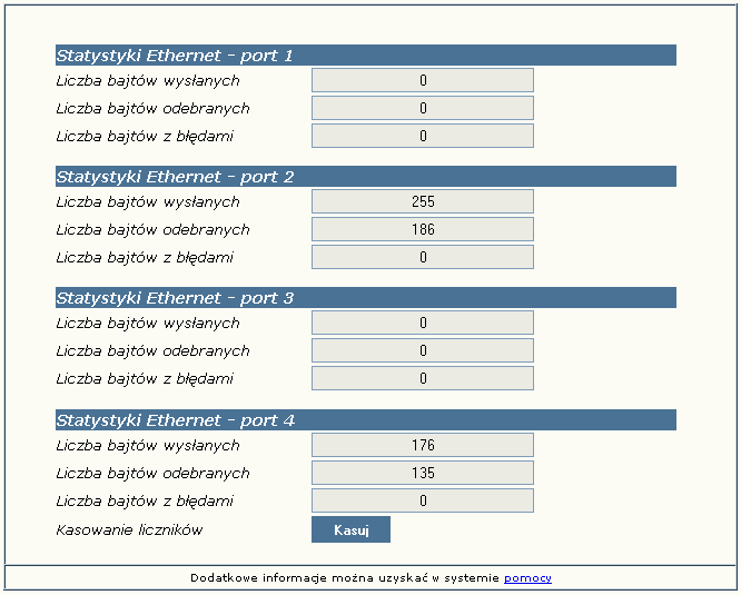 7.3.7 Monitorowanie parametrów transmisyjnych interfejsu Ethernet Rys. 1.