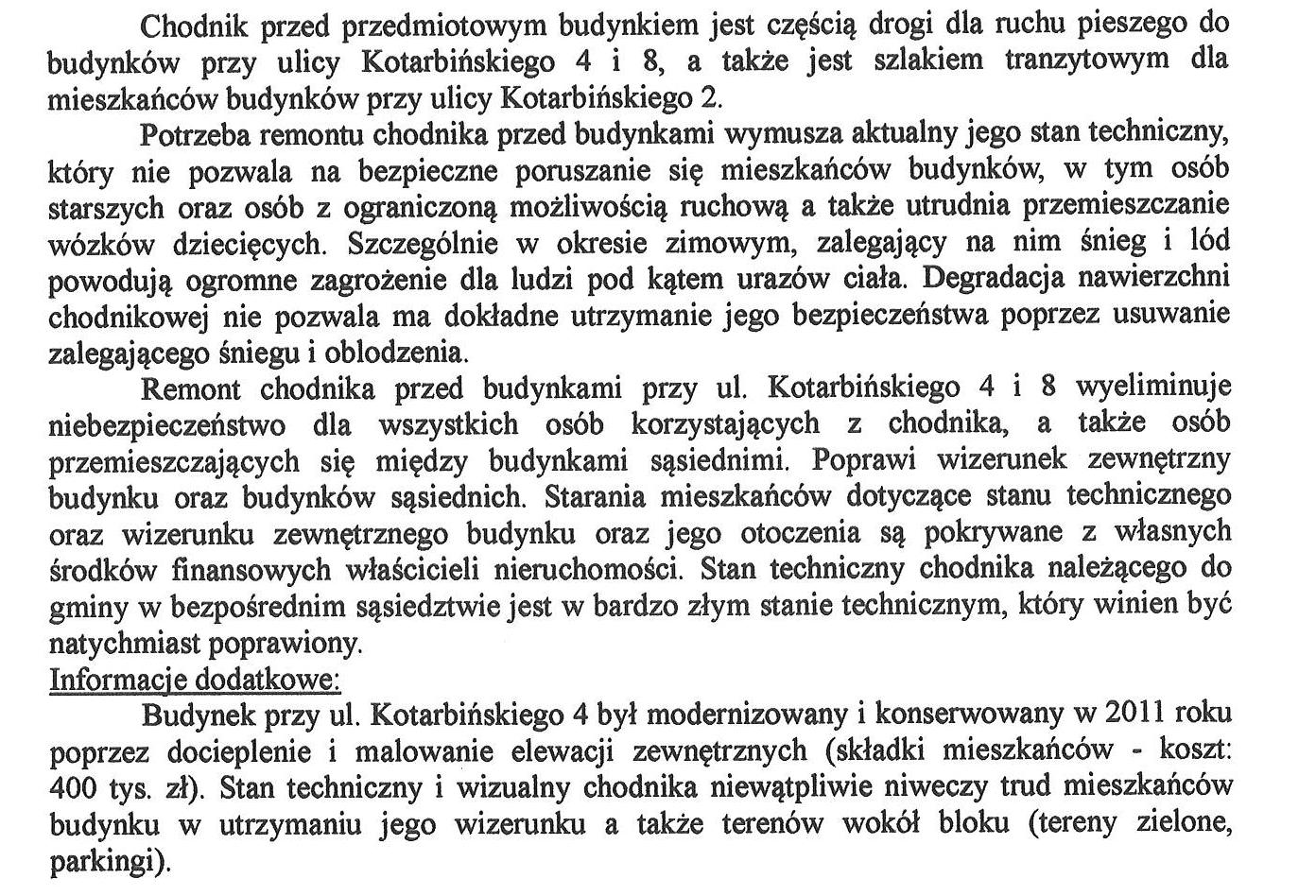 2. Remont nawierzchni chodnika przy blokach mieszkalnych ul.