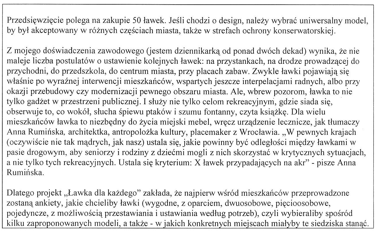 14. Ławka dla każdego szacunkowy