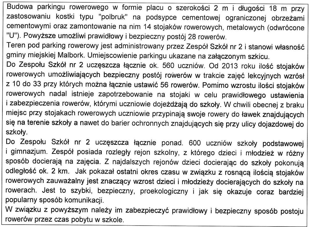 15. Parking rowerowy (Zespół Szkół nr 2 w