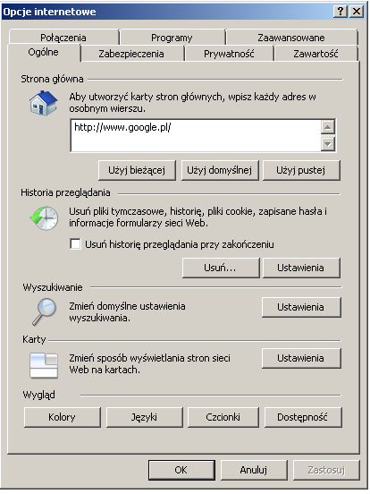 4.4. Ustawienia przeglądarki Internet Explorer 5.