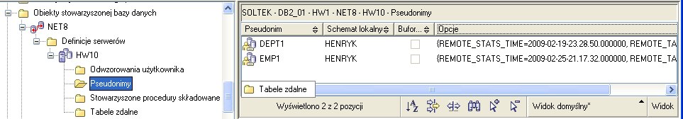 366 P. Drzymała, H. Welfle Na rys. 8 przedstawiono interfejs graficzny odwzorowania użytkowników przy nawiązywaniu połączenia ze zdalnym serwerem źródła danych (ORACLE).