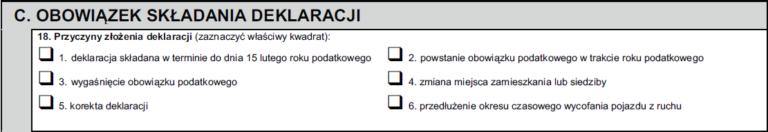 Część C. OBOWIĄZEK SKŁADANIA DEKLARACJI W poz.