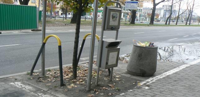 Charakterystyka warunków wzrostu roślinności 2) Zajmowanie misy przeznaczonej dla drzew Zdj. Ograniczanie przestrzeni misy przeznaczonej dla drzewa (M.