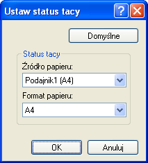 KONFIGURACJA STEROWNIKA DRUKARKI Po instalacji sterownika drukarki należy odpowiednio skonfigurować ilość podajników papieru w urządzeniu i rozmiar papieru w każdym z podajników.