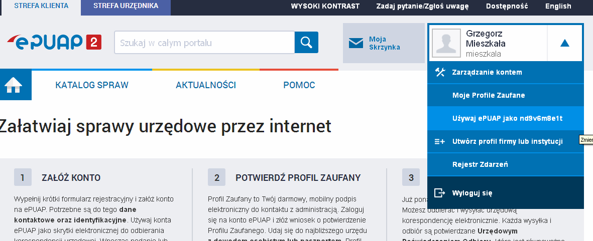 Wyszukać na portalu Krajowej Rady Komorniczej adresu skrzynki e-puap właściwego komornika sądowego i zapisać jako notatkę 2.