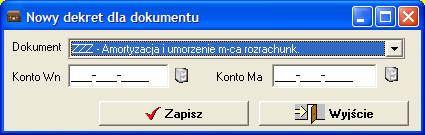 Po utworzeniu schematów dla wszystkich środków trwałych, możemy