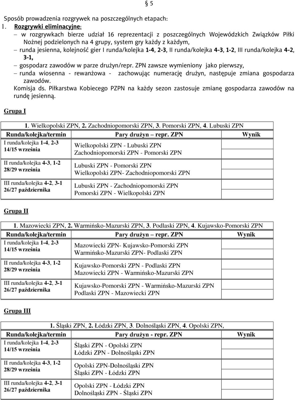 gier,, III runda/kolejka 4-2, 3-1, gospodarz zawodów w parze drużyn/repr.