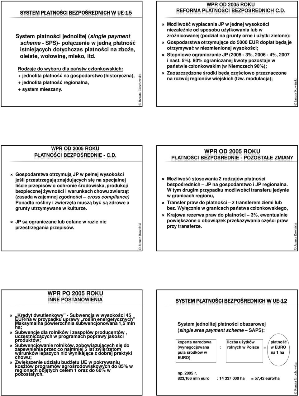 2005 ROKU REFORMA PŁATNOŚCI BEZPOŚREDN