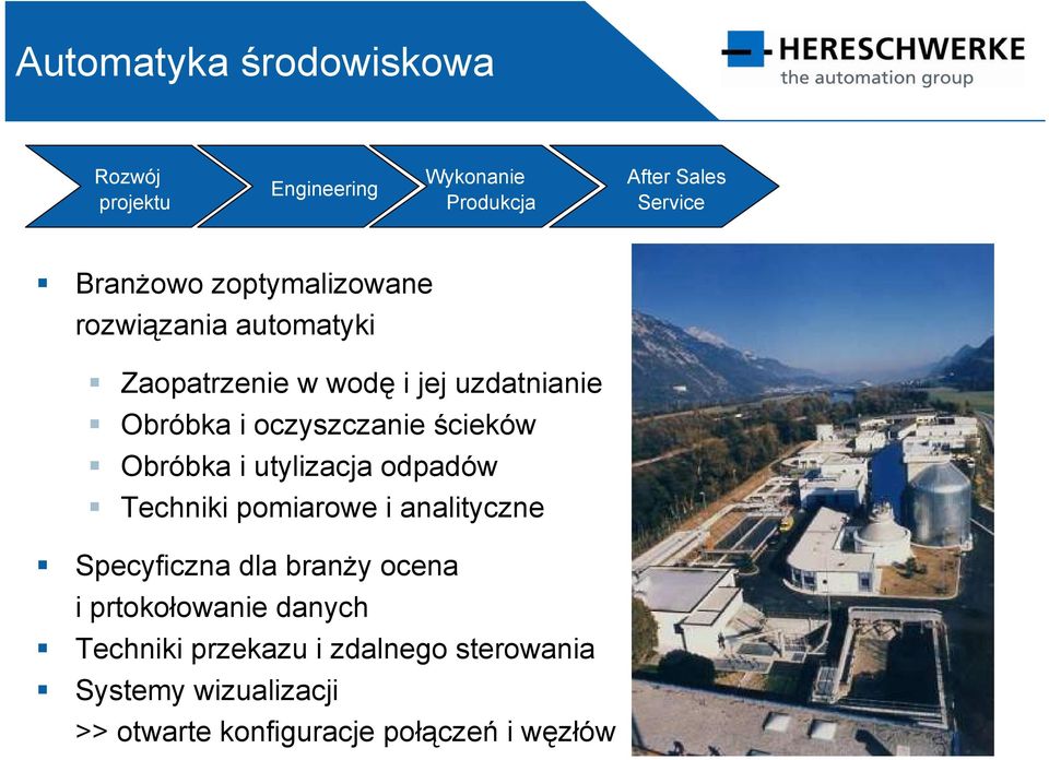 ścieków Obróbka i utylizacja odpadów Techniki pomiarowe i analityczne Specyficzna dla branży ocena i