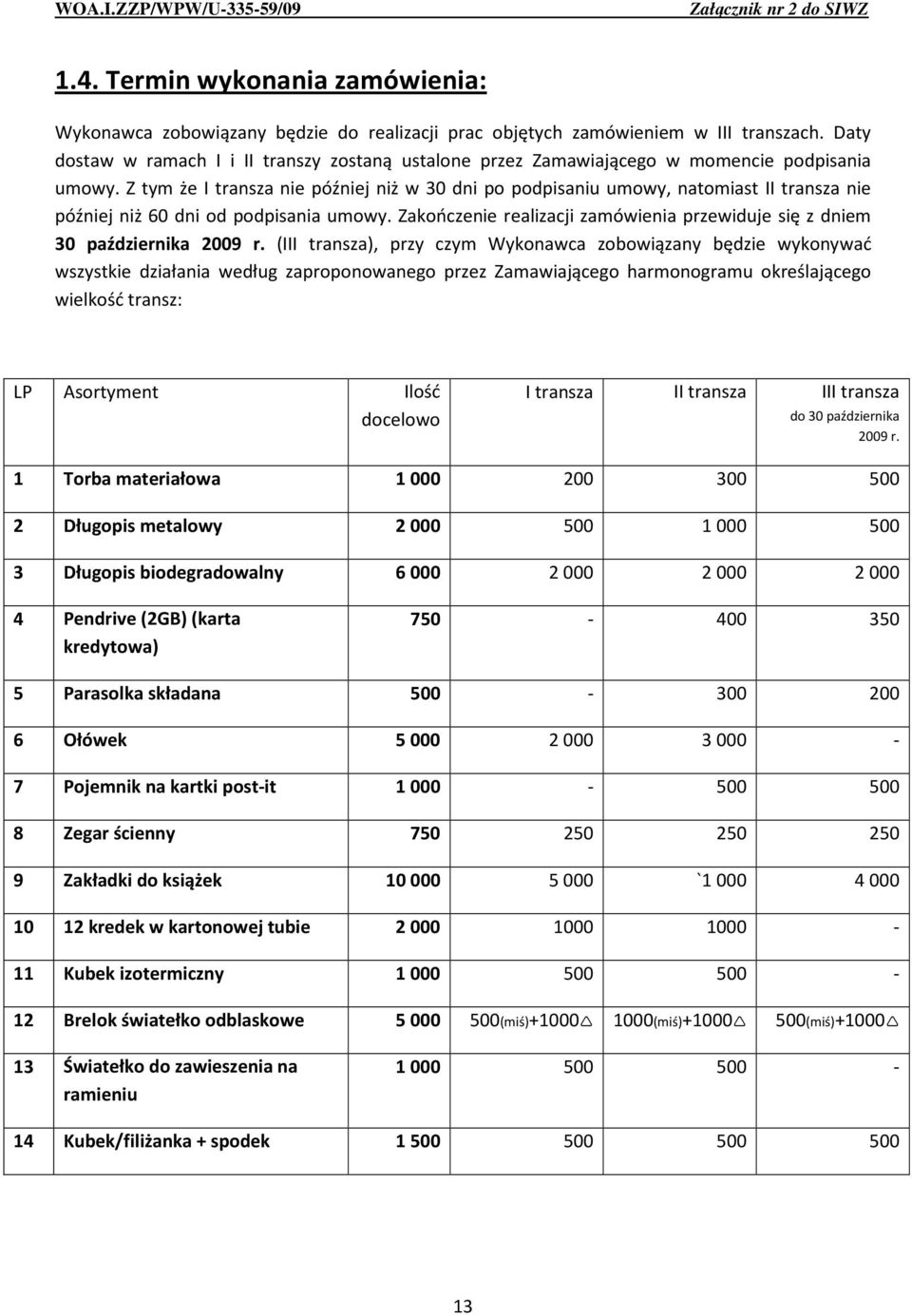 Z tym że I transza nie później niż w 30 dni po podpisaniu umowy, natomiast II transza nie później niż 60 dni od podpisania umowy.