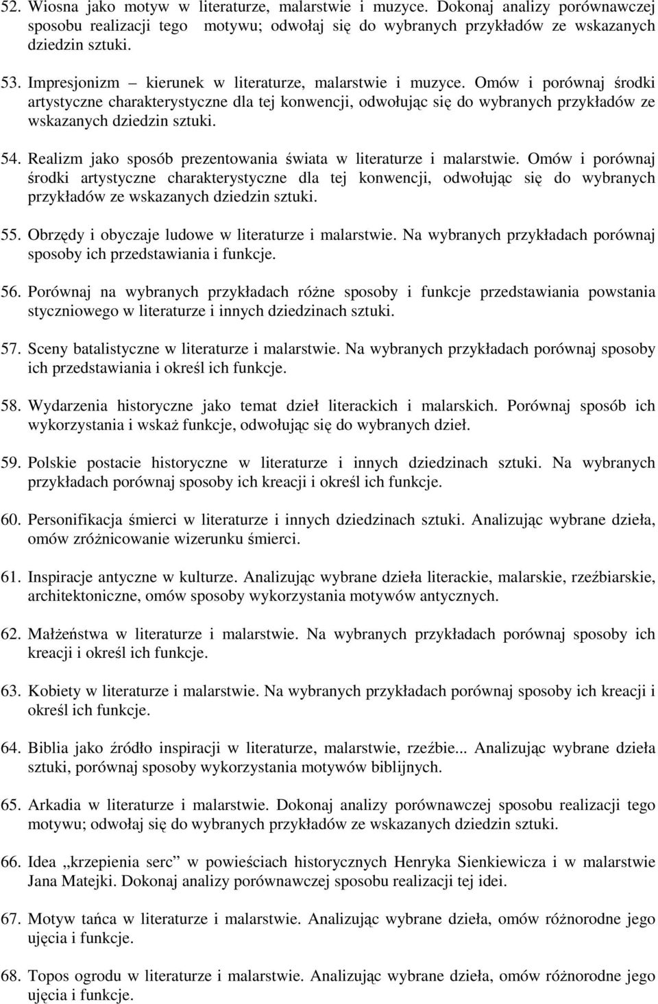 54. Realizm jako sposób prezentowania świata w literaturze i malarstwie.