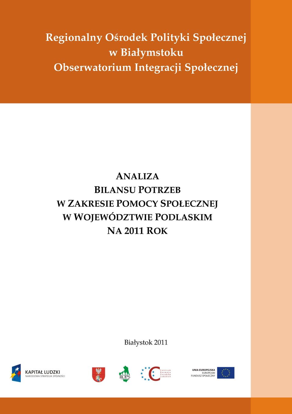 ANALIZA BILANSU POTRZEB W ZAKRESIE POMOCY