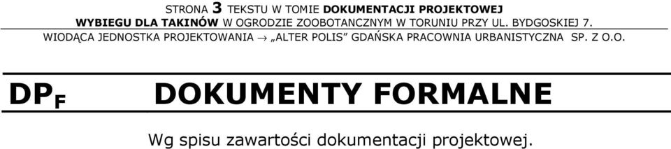 DOKUMENTY FORMALNE Wg spisu
