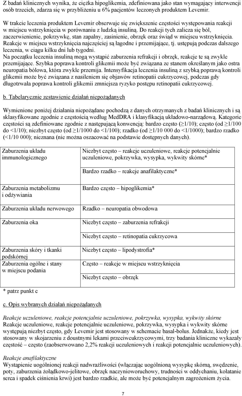 Do reakcji tych zalicza się ból, zaczerwienienie, pokrzywkę, stan zapalny, zasinienie, obrzęk oraz świąd w miejscu wstrzyknięcia.